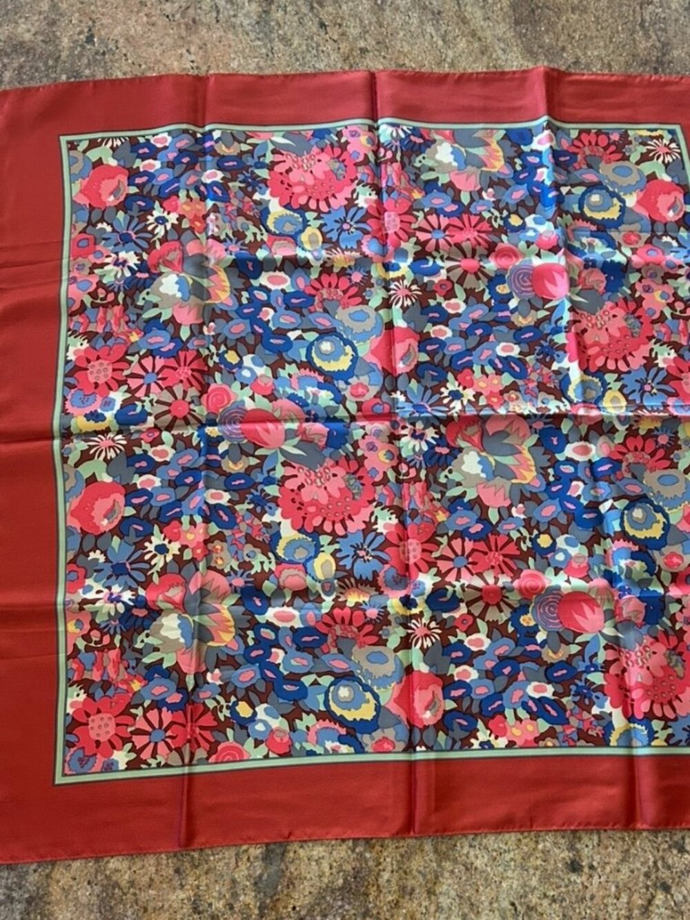 Beautiful Vintage Liberty of London Floral Design Silk Scarf Made in England